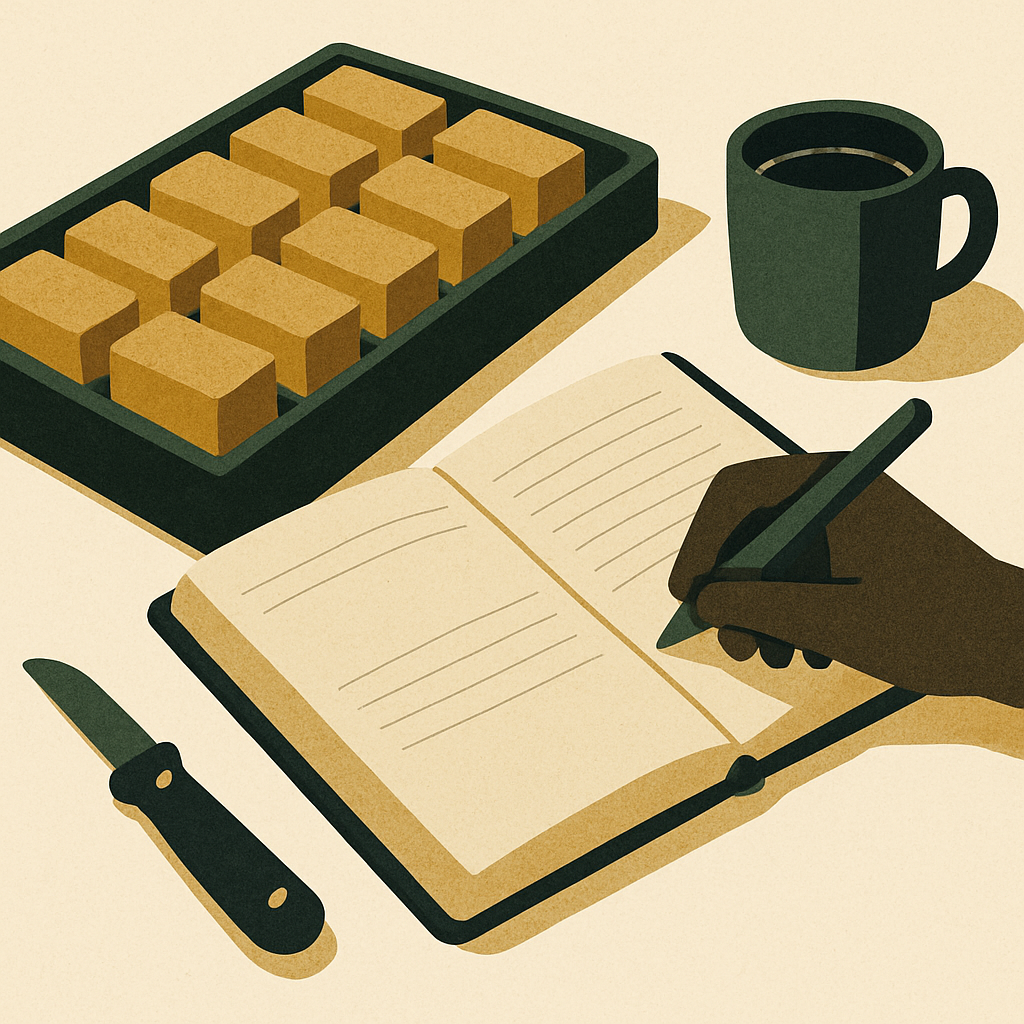Handmade soap maker calculating cost of goods sold per batch