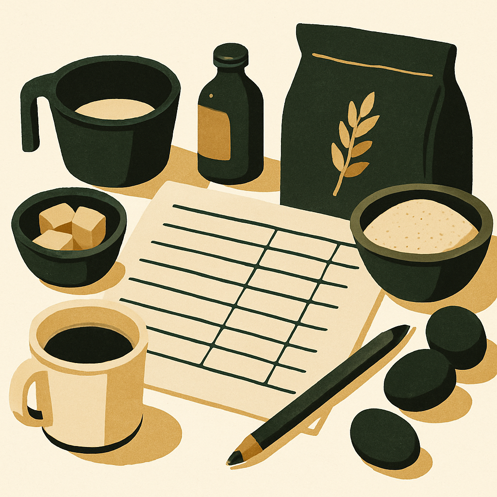 handmade seller calculating ingredient costs from a recipe
