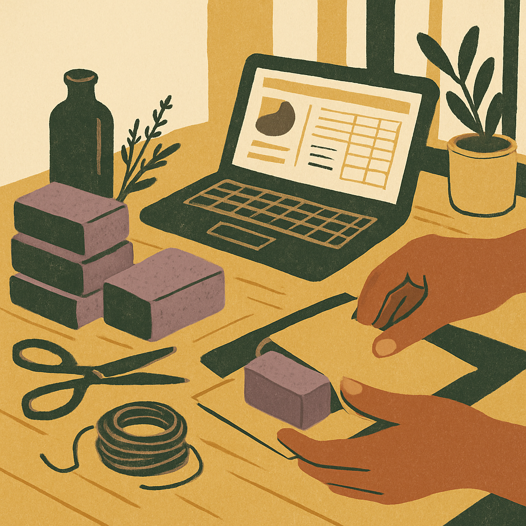 Learn how to price handmade soap with a full batch cost walkthrough, channel-by-channel fee breakdown, and a minimum price floor formula you can use today.